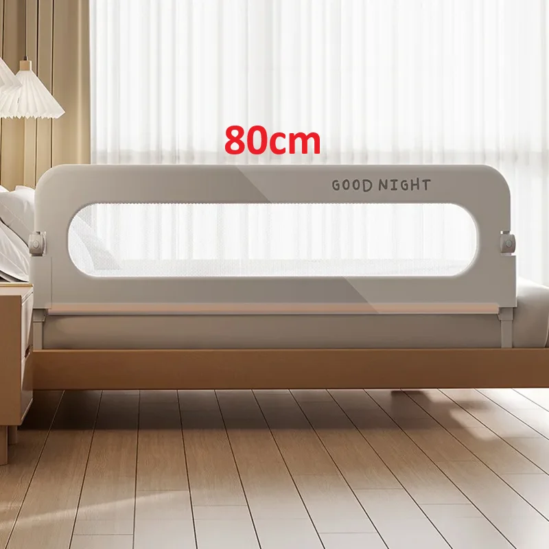 IMBABY 80CM Bed Guardrail Adjustable Baby Safety Bed Barrier One Click Folding Rail Guard for Kids Baby Sleeping Safety
