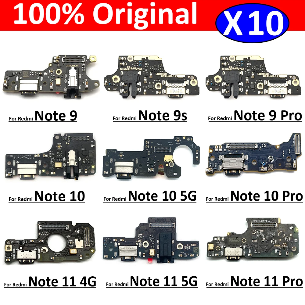 

10Pcs, Original For Xiaomi Redmi Note 7 8 8T 9 9s 10 10s 11 Pro Plus 4G 5G USB Charger Charging Dock Port Connector Flex Cable