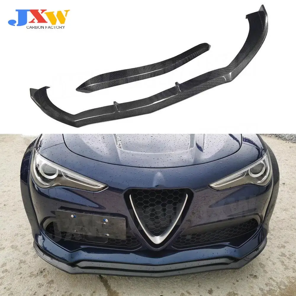 

Carbon fiber Front Lip Spoiler Splitter For Alfa Romeo Stelvio 2017 2018 2019 Head Bumper Chin Shovel Car Styling