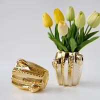 Golden Cactus Vase Desktop Decoration Vase Dry Flower Insertion Home Decoration 1