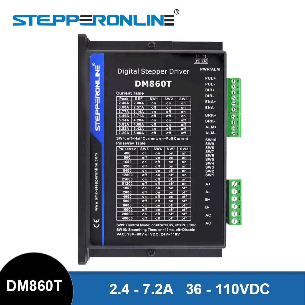 Driver Digital de Passo 2.47.2a 1880vac ou 36110vdc para Motor de Passo Nema 34