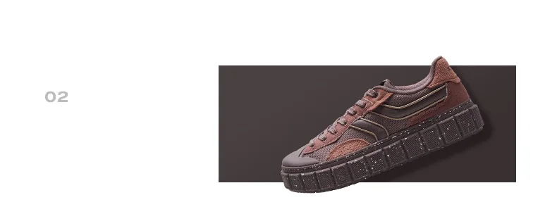 Description Picture 4 of itemXtep Chocolate π Skateboarding Shoes For Men 2024 Spring Lace Up Men's Sports Shoes Low Top Casual Outdoor Shoes 876119310011