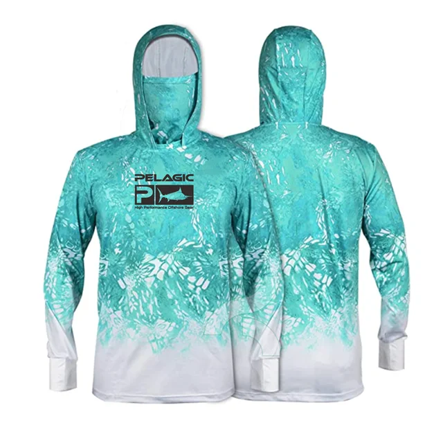Pelagic Fishing Shirts UPF 50+ Face Cover Fishing Clothes Sun UV