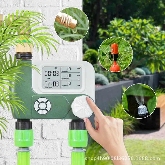 Outdoor Garden Irrigation Controller Solenoid Valve Timer Garden Automatic Watering and Flower Watering Device Intelligent 4