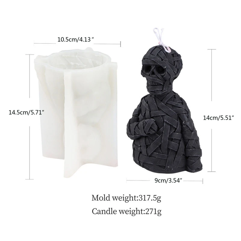 3D Bandage Skull for Head Silicone Mold Plaster Handmade Mould for DIY Soap Plaster Epoxy Resin Moul
