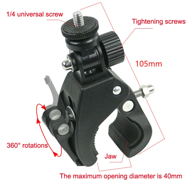 Camera tripod mount adapter handlebar clamp roll bar for Gopro Hero 1 2 3 3+