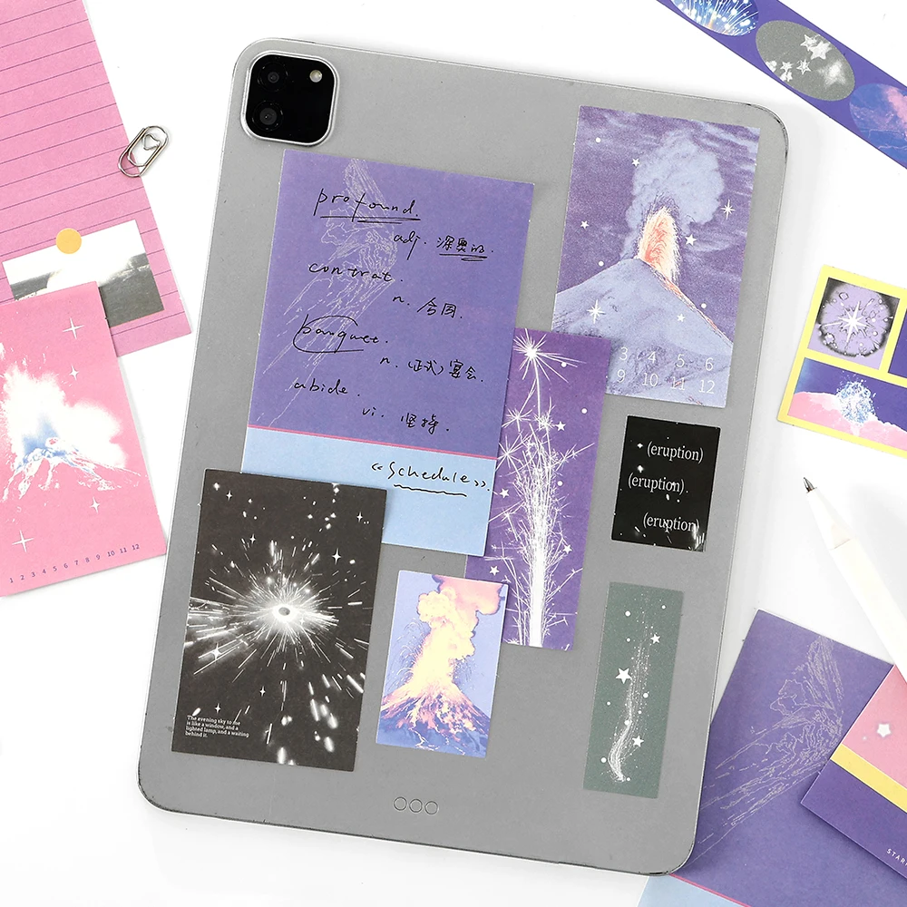 40-Piece Minimalist Style Scrapbook Background and Sticker Set