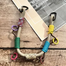 Braided Hand Strap with Contrasting Colors - Luxury Key Lanyard Accessory (Brown)