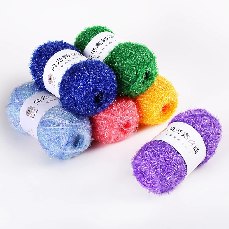 50g / 100 metre Glass Wool Knitting Yarn Colourful Bright Thread DIY Hat Coat Doll Sweater Crochet Thread Handcraft Wool Knittin 3