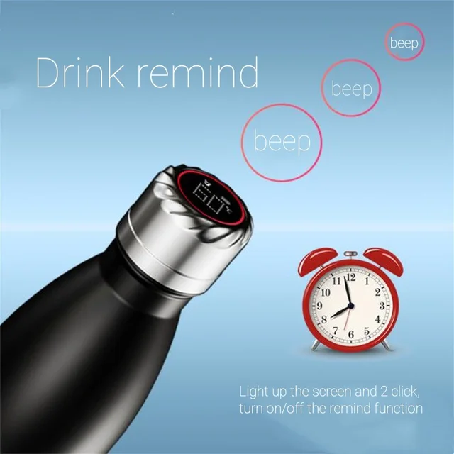 Smart Water Bottle Uv Self Cleaning Digital Thermal Cup Drink Reminder Stainless Steel Thermos With Temperature Display 4
