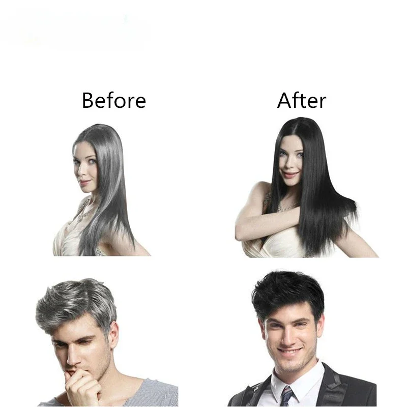 400ml 1pcs Plant Hair Dye Dyeing and Protecting One Covering White Hair Combing Black Men and Women Natural Black Dyeing Cream 6