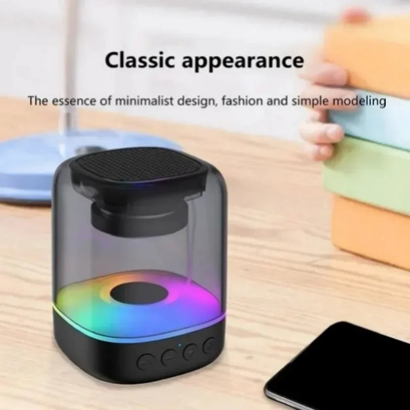 Portable Bluetooth 5.0 Speakers RGB Light HD Sound Mini Desktop Wireless Speaker Soundbar Loudspeaker For Home Party Outdoor