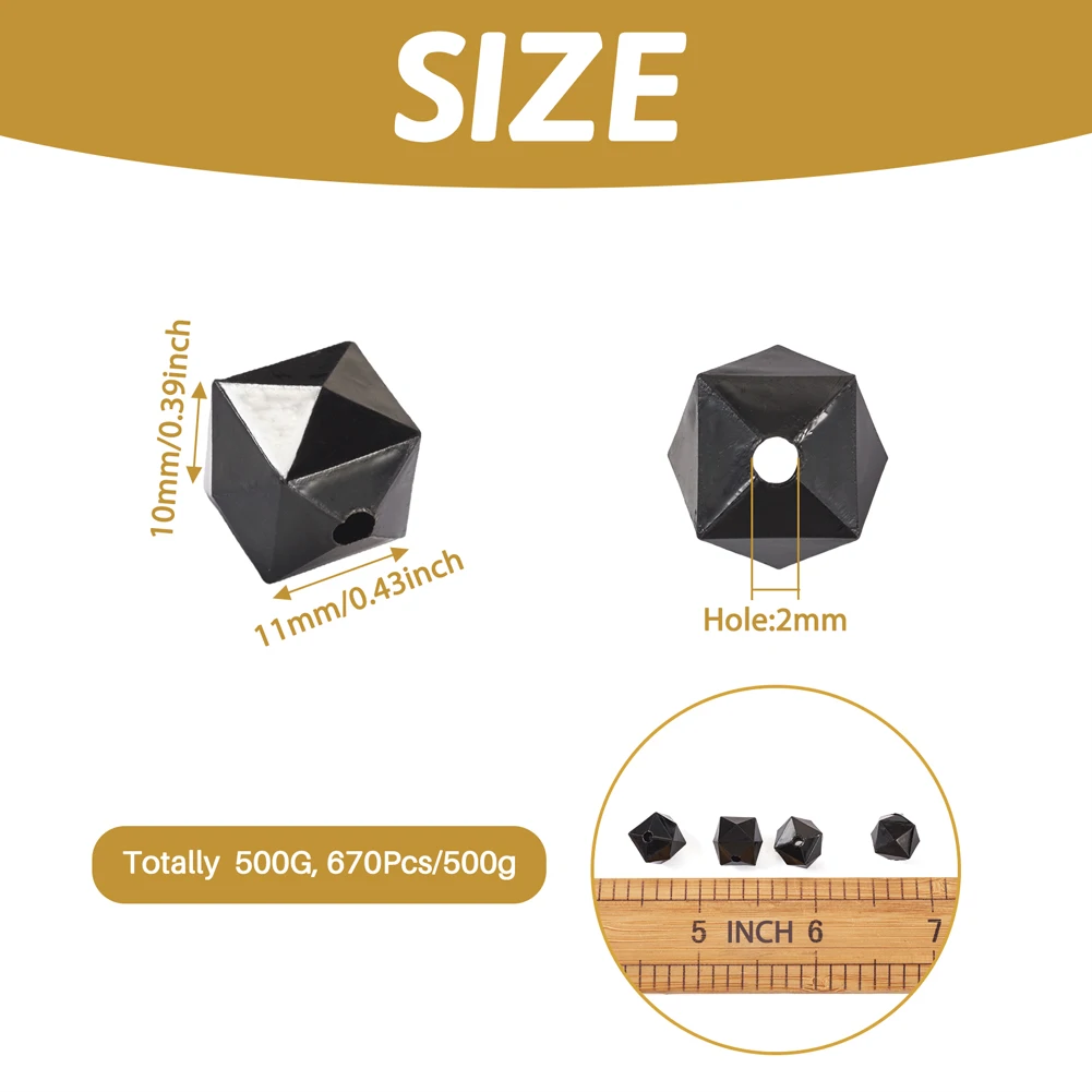 About 670pcs/500g Transparent Acrylic Beads Faceted Cube Looser Beads for Jewelry Making DIY Bracelet Earrings Necklace Decors