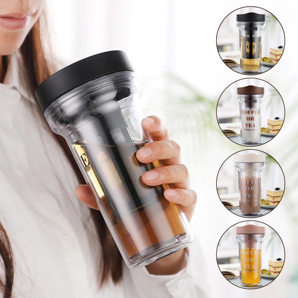 Travel Coffee Mug, 2 Pack Vacuum Insulated Coffee Mug with Leakproof Lids  and Straws, 14 oz/400 ml Double Wall Travel Tumbler Cups for Hot & Cold,  Car