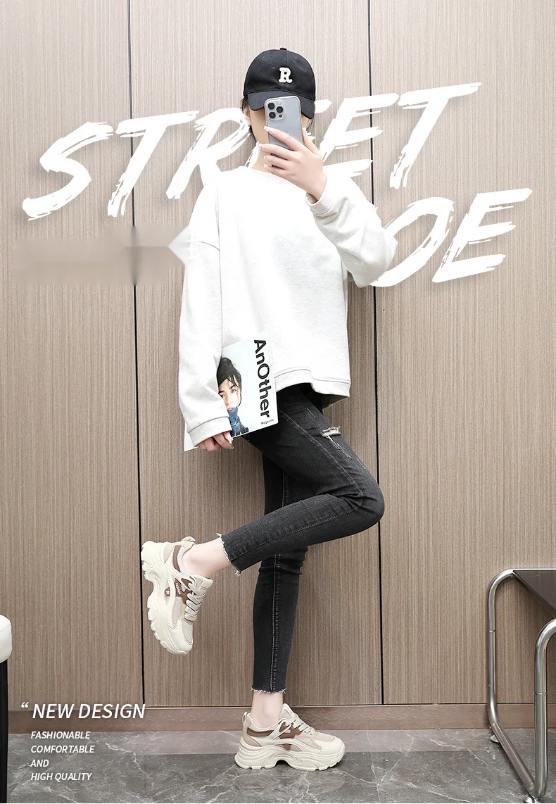 Sieviešu apavi tētim pavasarī jauni bieza zole modernas vispiemērotākās dāmu apavi tētim ērti ikdienas apavi ceļojumiem brīvā dabā_voghion.com