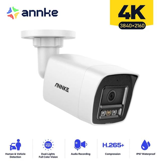 ANNKE 4K caméra IP extérieure intérieure résistant aux intempéries balle 4K caméra de Surveillance vidéo enregistrement Audio caméra de vidéosurveillance 8MP POE caméra 1