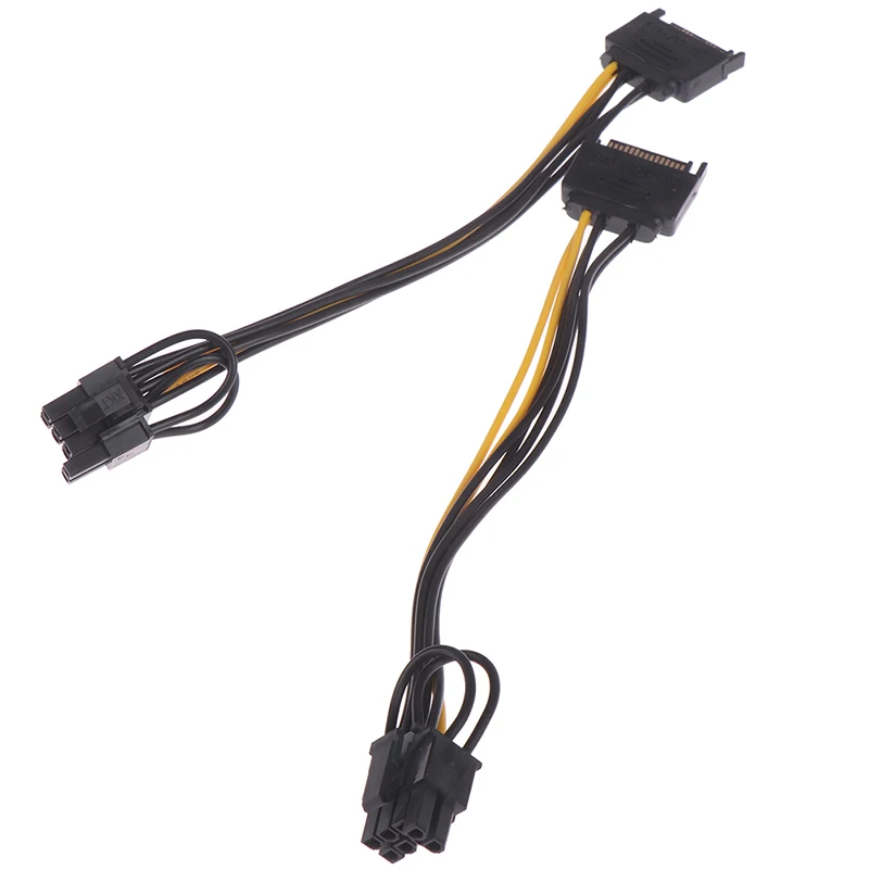 1pc 15핀 SATA 케이블(수) - 8핀(6+2) PCI-E 전원 케이블 20cm(그래픽 카드용) 고속 데이터 전송, 내구성 및 플러그인 기능 포함