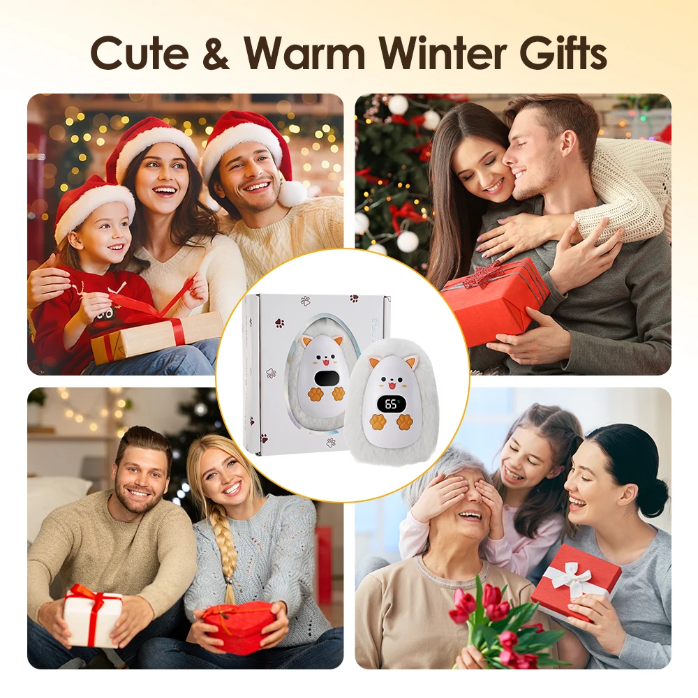3 Temp Adjustable Electric Plush Hand Warmer Portable Fast Heating Pocket Heater Winter Gift for Men And Women