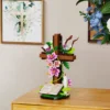 Jesus Cross Flower Building Set,Religious Cross Collectibles Blocks Toys Christmas, Christian, Birthday Gifts for Mothers, Women