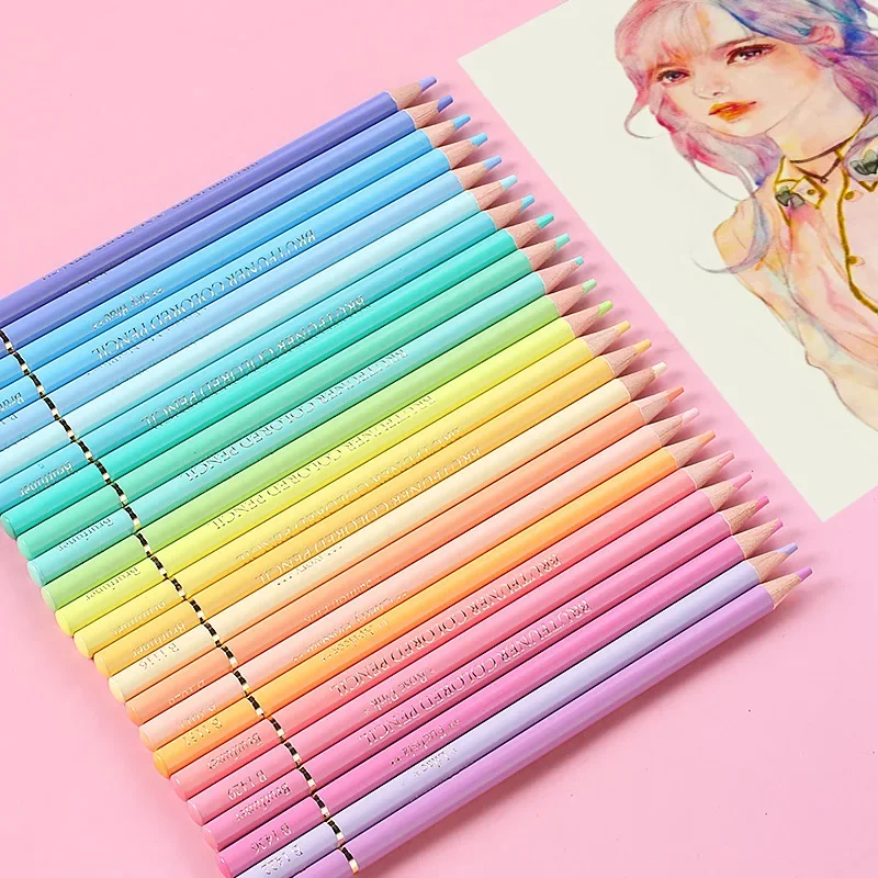 

Brutfuner Macaron Colors 72Pcs Colored Pencil Soft Pastel Drawing Set Sketch Kit for School Coloring Art Supplies