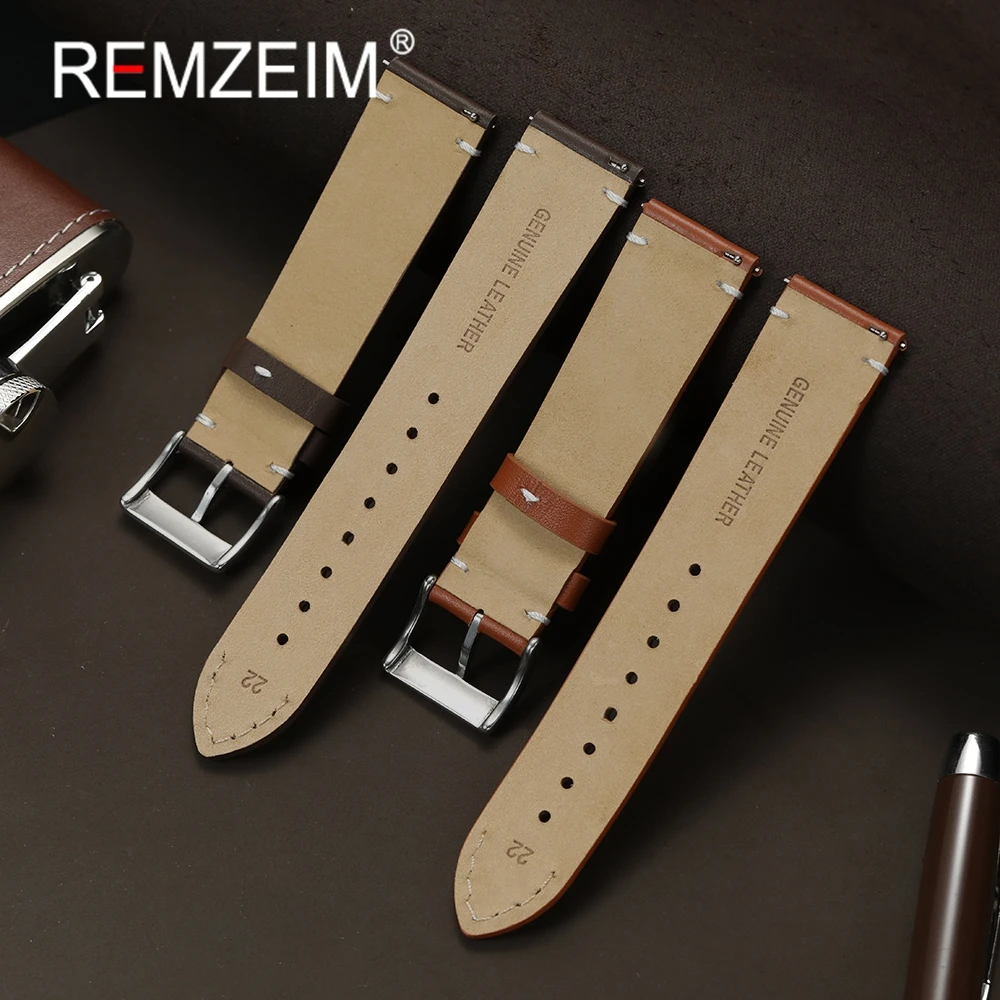 Luxurious Genuine Leather Quick Release Watchband - Casual Cowhide Bracelet
