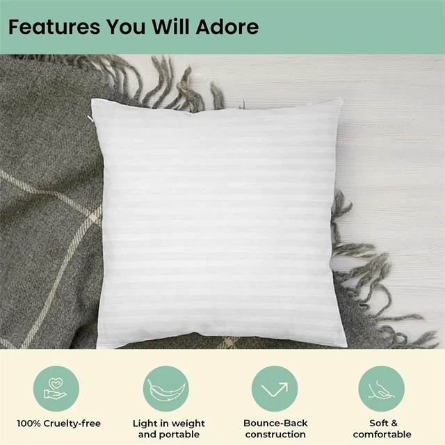 Coussin d'oreiller doux blanc, remplissage intérieur de siège, noyau d'oreiller rembourré en coton pour insertion de voiture, nouvelle collection 2024 4