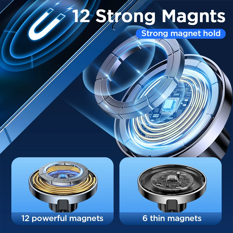 Joyroom15W Qi Magnetic Car Wireless Charger Phone Holder for iPhone 15 Pro Max Wireless Charging Car Phone Holder for iPhone 15