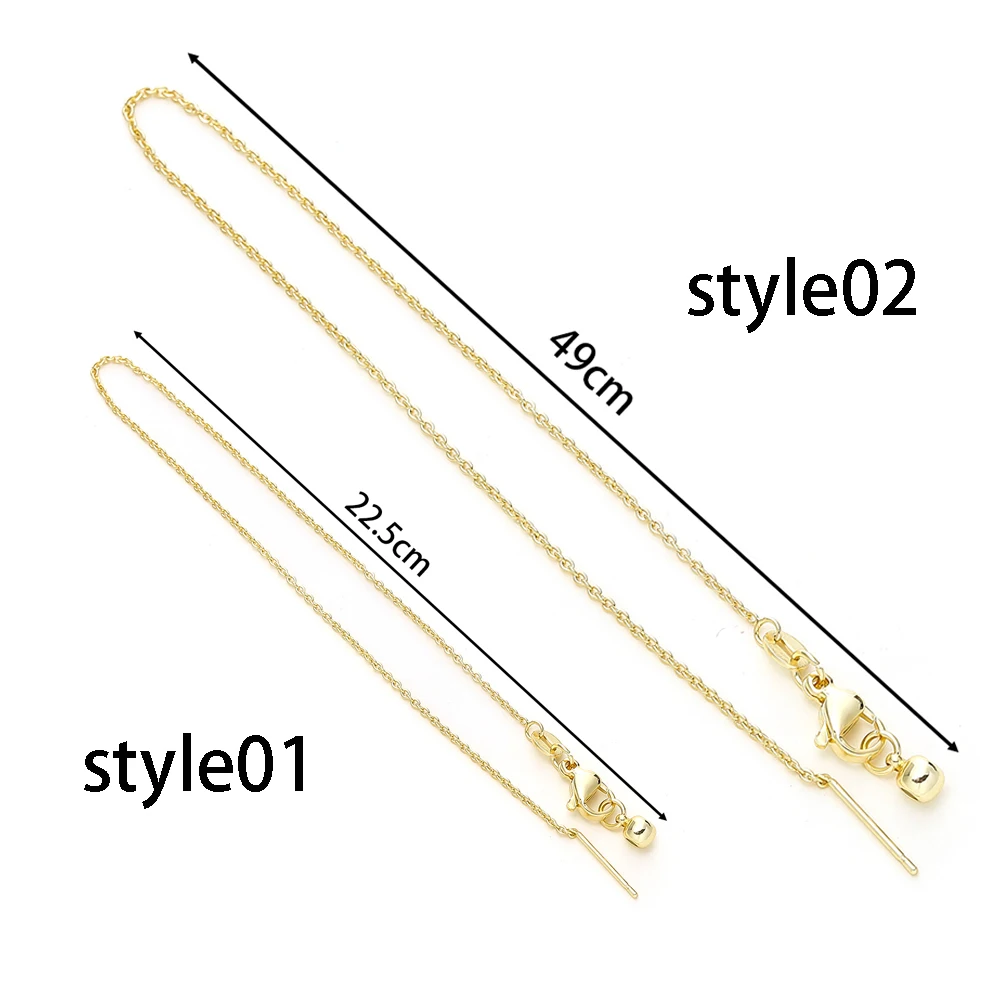 Gold-Plated Adjustable Flat Chains with Lobster Clasp