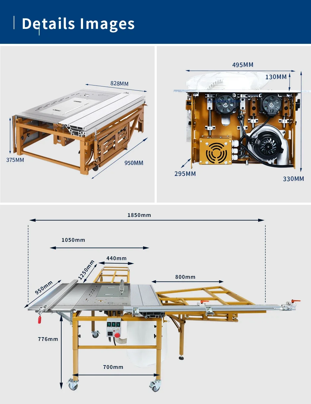 Precision Table Saw Wood Cutting Machine Juzhiyuan JT-9BX Sliding Table Saw Woodworking Mesa Carpintero Multifuncional