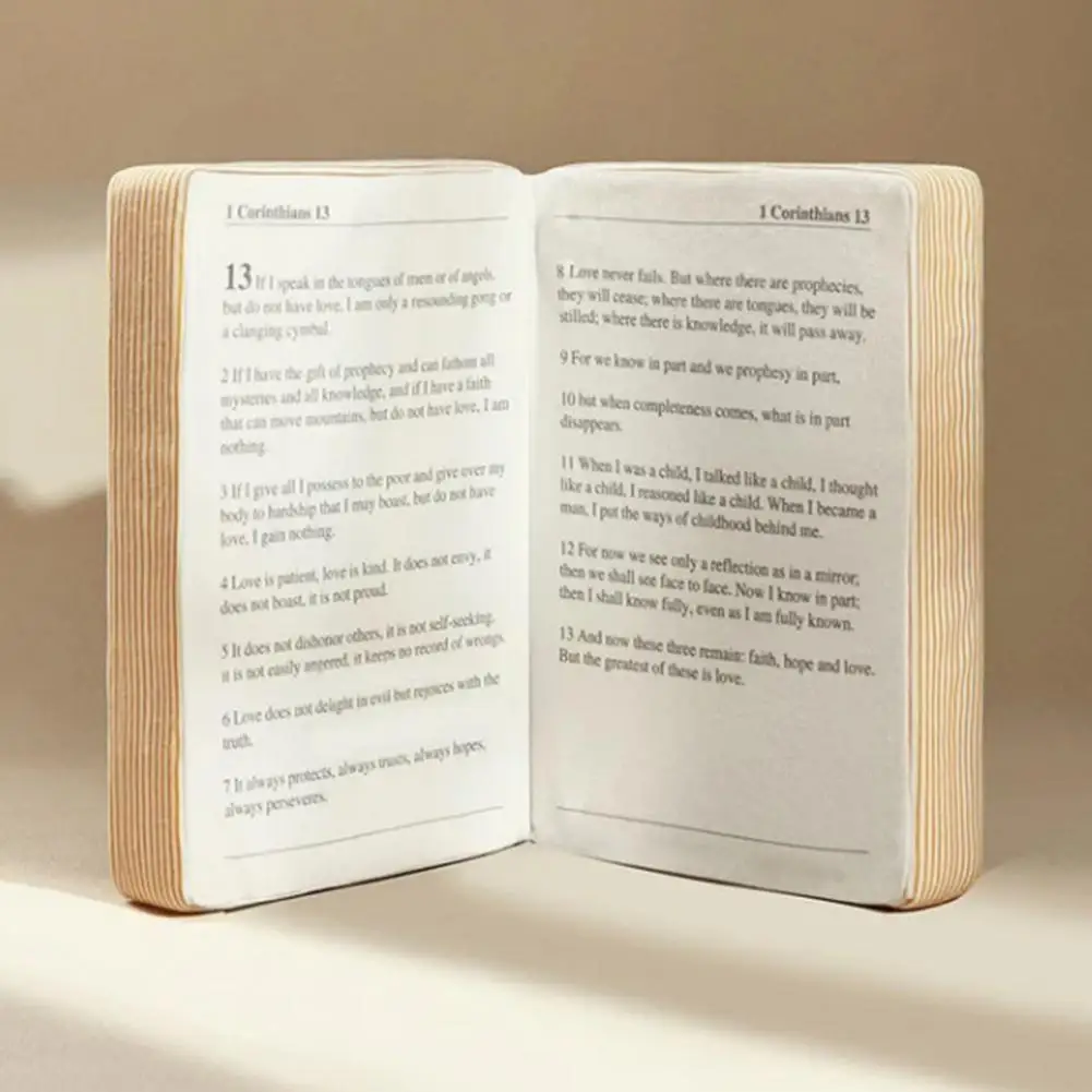 Book Shaped Pillow Realistic Bible Pillow Book Plush Throw Cushion Durable Skin-friendly Christian Home Accent for Sofa Decor 4