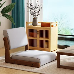 Floor Chair Japanese-style Tatami Seat Solid Wood Bay Window Bed with Soft Chair Legless Back Living Room Chair Simple