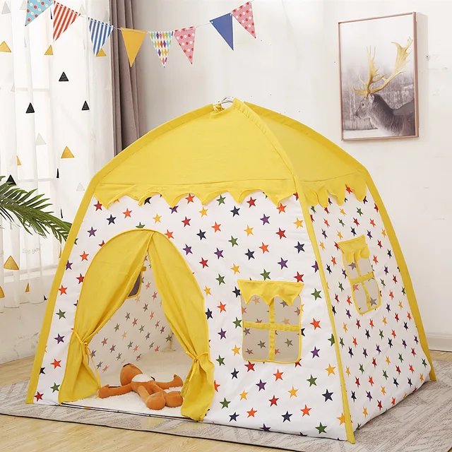 130*100*130cm Kids Indoor Outdoor Castle Princess Tent Bed Little Castle Princess Oversized House Folding Game Birthday Gifts 2
