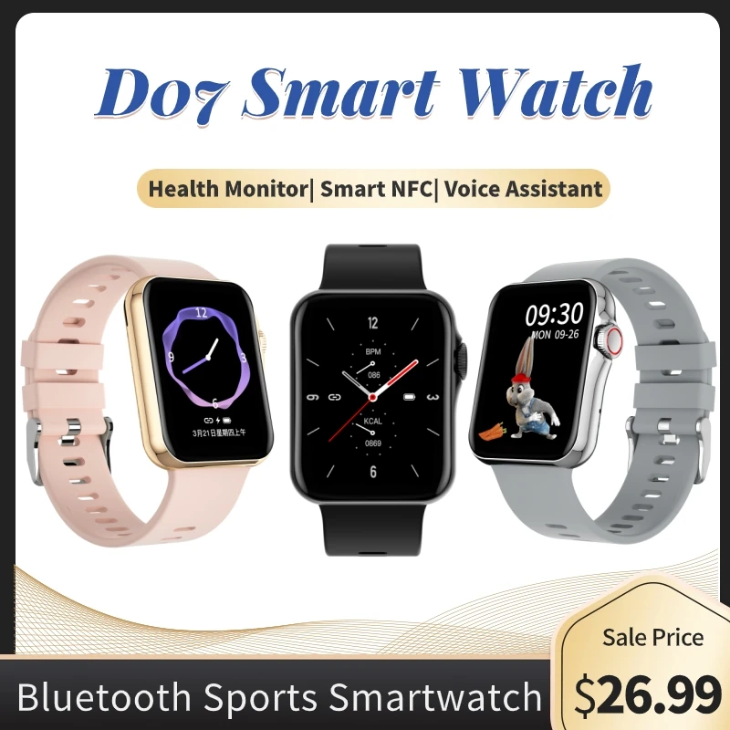 

D07 Smart Watch HD Touch Screen Smart NFC Heart Rate Bluetooth Call Voice Assistant Sports Music Smart Bracelet For Android IOS