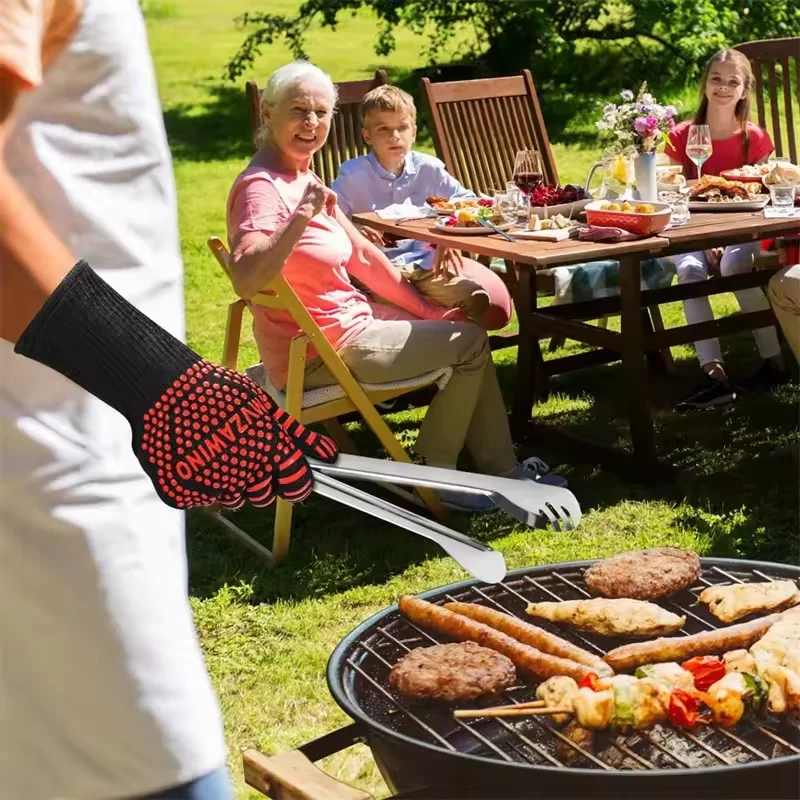 Guanti Da Forno In Silicone Resistenti Al Calore – Extra Lunghi, Antiscivolo, Impermeabili, 2 Pezzi Per Cucina E Barbecue