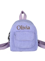 Personalized Corduroy Bag with Name, Monochromatic Mini Backpack, Small Backpacks, Custom Name, Baby Gift 4