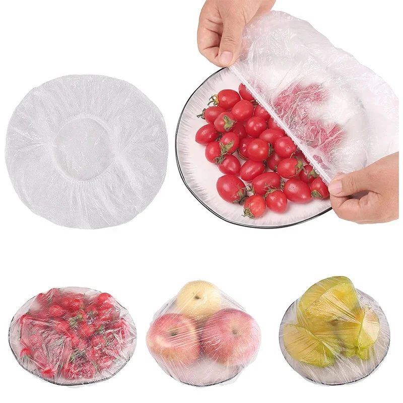 Disposable Food Cover Plastic Wrap Fruit Food Cover Bags Elastic