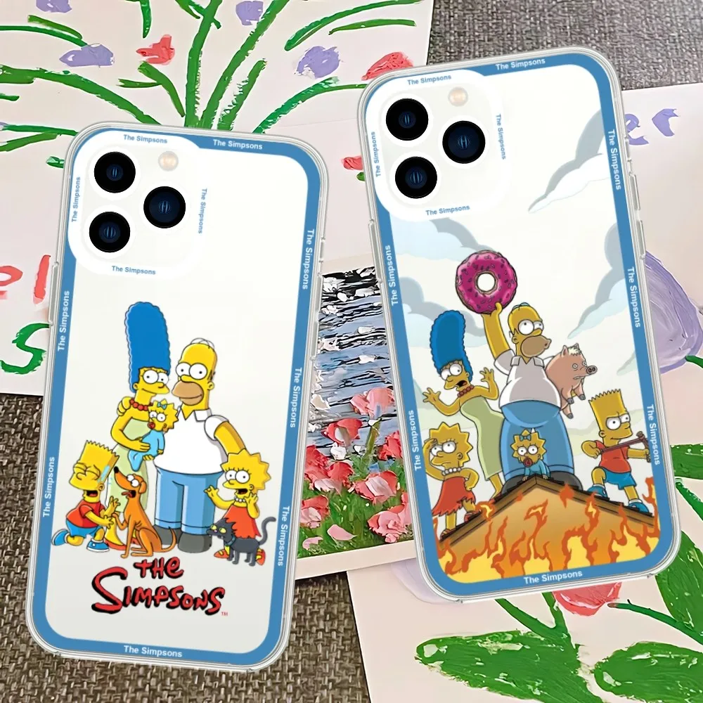 Cartoon T-The Cool S-Simpsons Custodia Per Telefono Per Iphone 13 14 15 Mini 11 12 Pro Max Guscio Trasparente