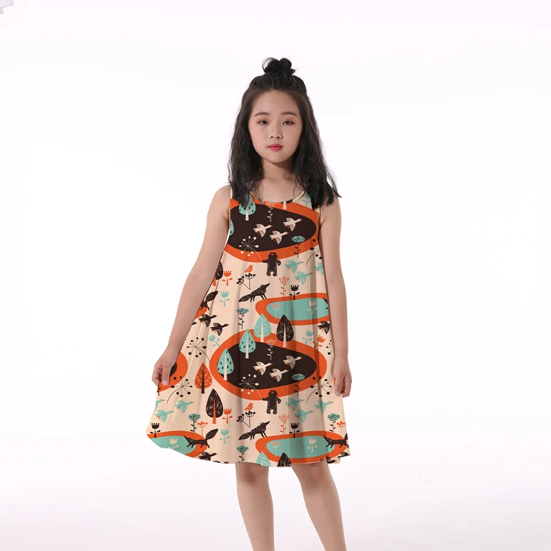 jumper dress 2022 New Fashion Summer Delicious Desserts 3D Print Cute Baby Girl Party Dresses for Kids Princess Girls Dress 4-14 Years Old new dress