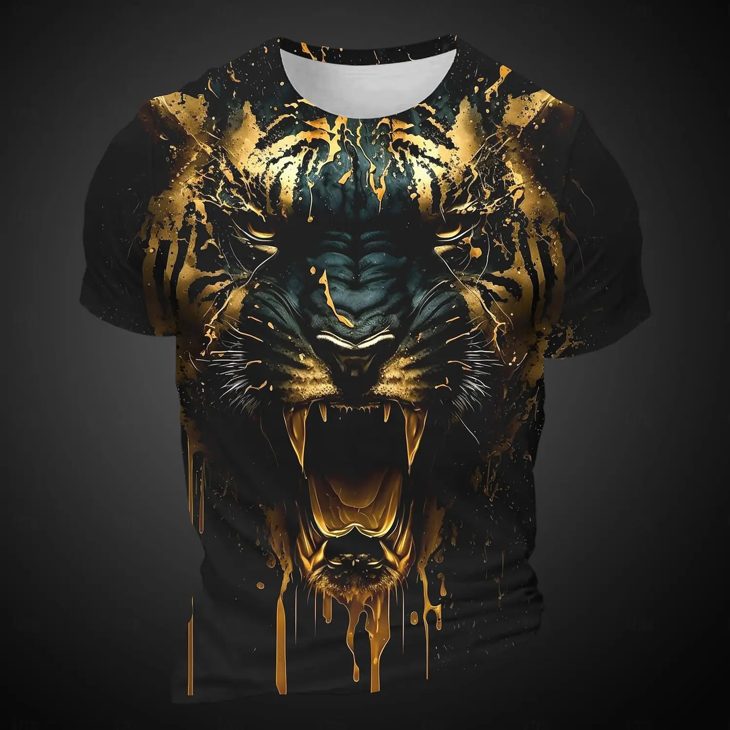 

Funny 3D Tiger Pattern Men's T Shirt Fashion Boutique Print T-Shirts Summer Casual O-neck Short Sleeve Tee Loose Breathable Tops