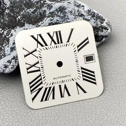 27MM Square Roman Numeral Watch Dial and Hands Replacement - NO LOGO (White 1)