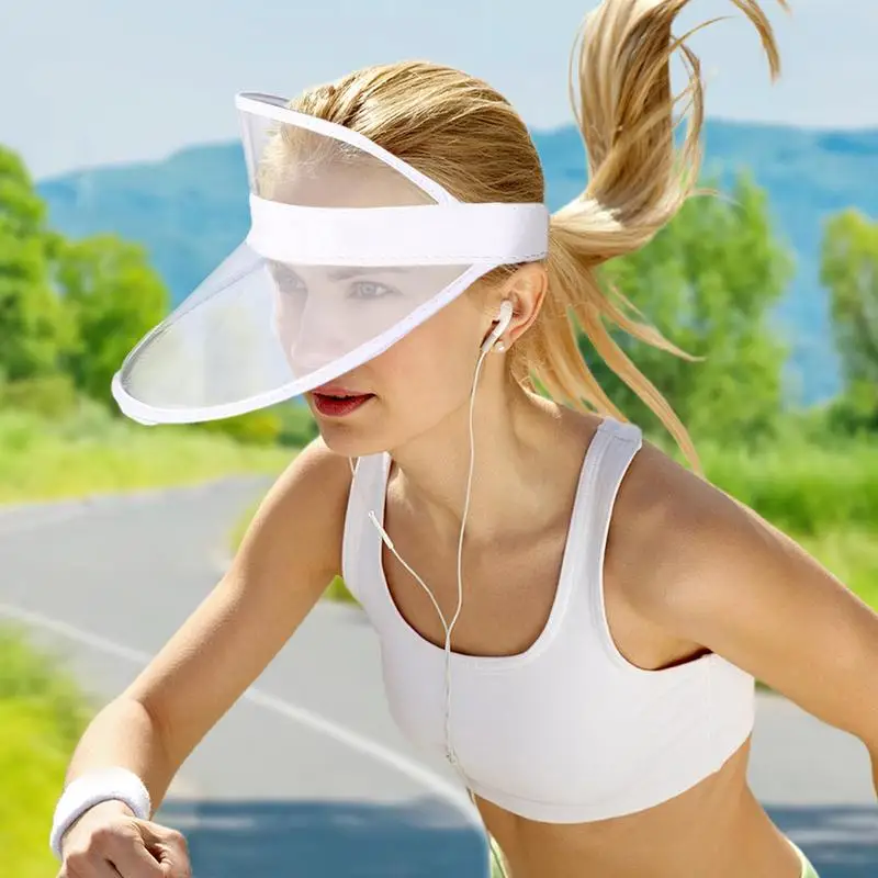 Women Man Transparent Summer Sun Visor Party Casual Clear Adult Sunscreen Cap Sunhat Unisex Outdoor Hat