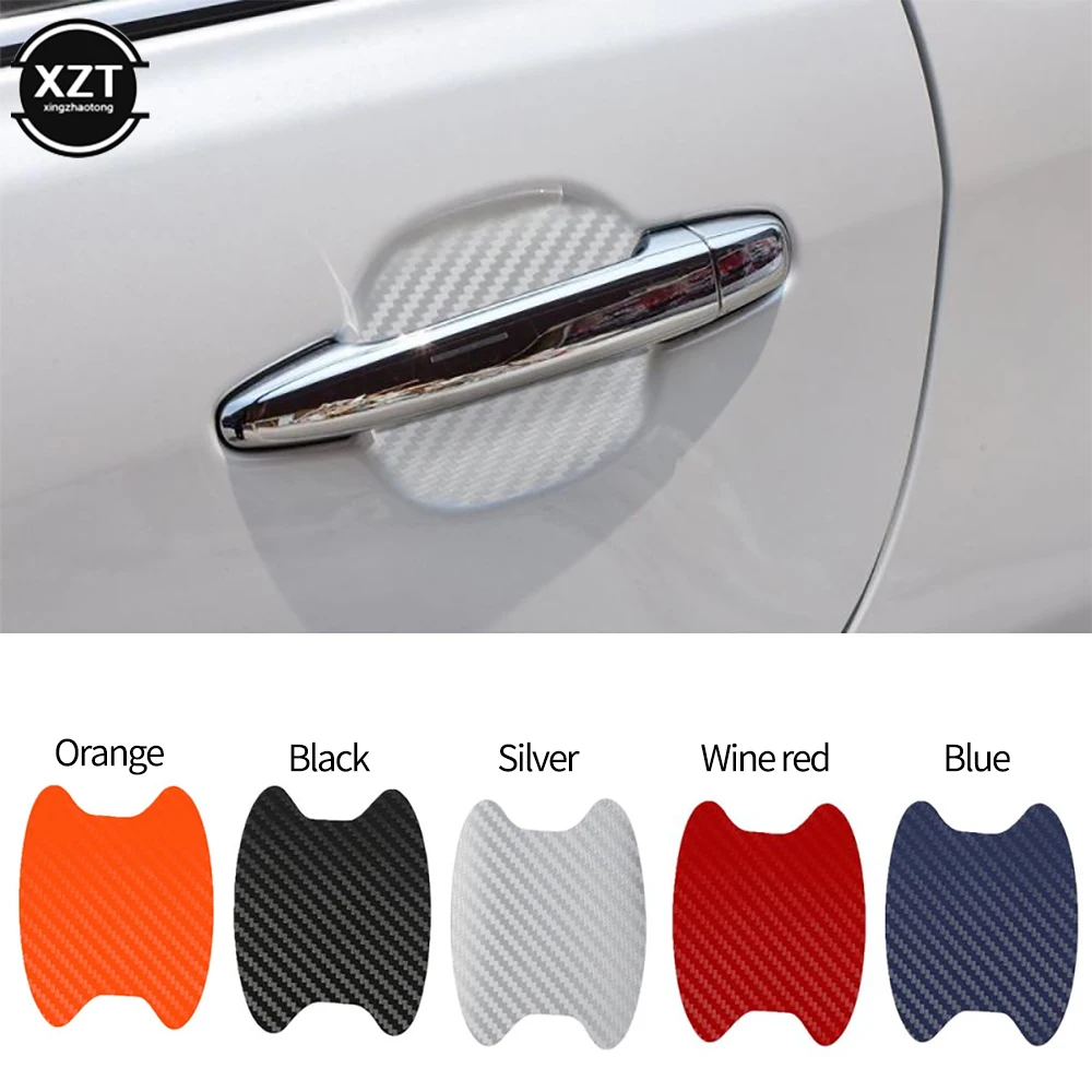 

4Pcs/Set Car Door Sticker Carbon Fiber Scratches Resistant Cover Auto Handle Protection Film Exterior Styling Accessories NEW