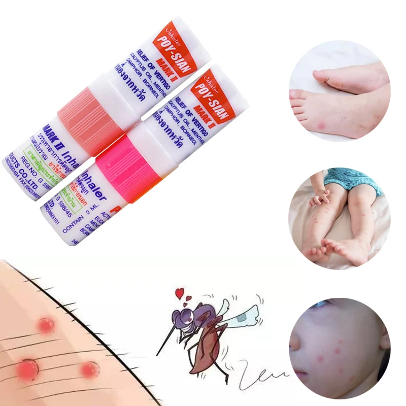 6 pcs Thailand Mint Nasal Inhaler Cure Stuffy Nose Rhinitis Nasal Aspirator Bracing Breezy Asthma Refreshing Aroma Oil Stick nasal inhaler