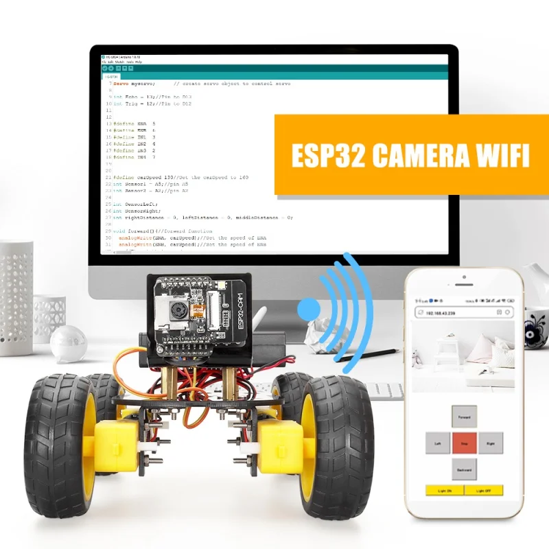 Zhiyitech Esp32 Camera Wifi Smart Robot Car Kit For Arduino Programming ...