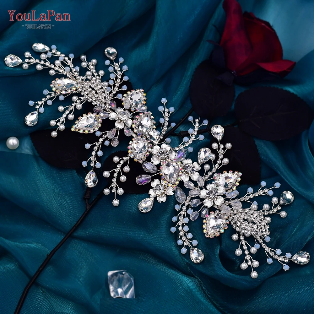 HP453 Trendy Bridal Headband Wedding Crown Hair Accessories Bride Hair Ornaments Crystal Headdress Prom Tiara for Women YouLaPan