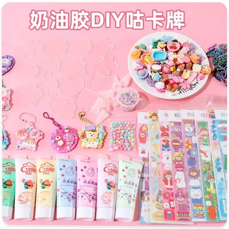 Anime Sanrio Sticker Set Cream Glue Guka Set Diy Material Mobile