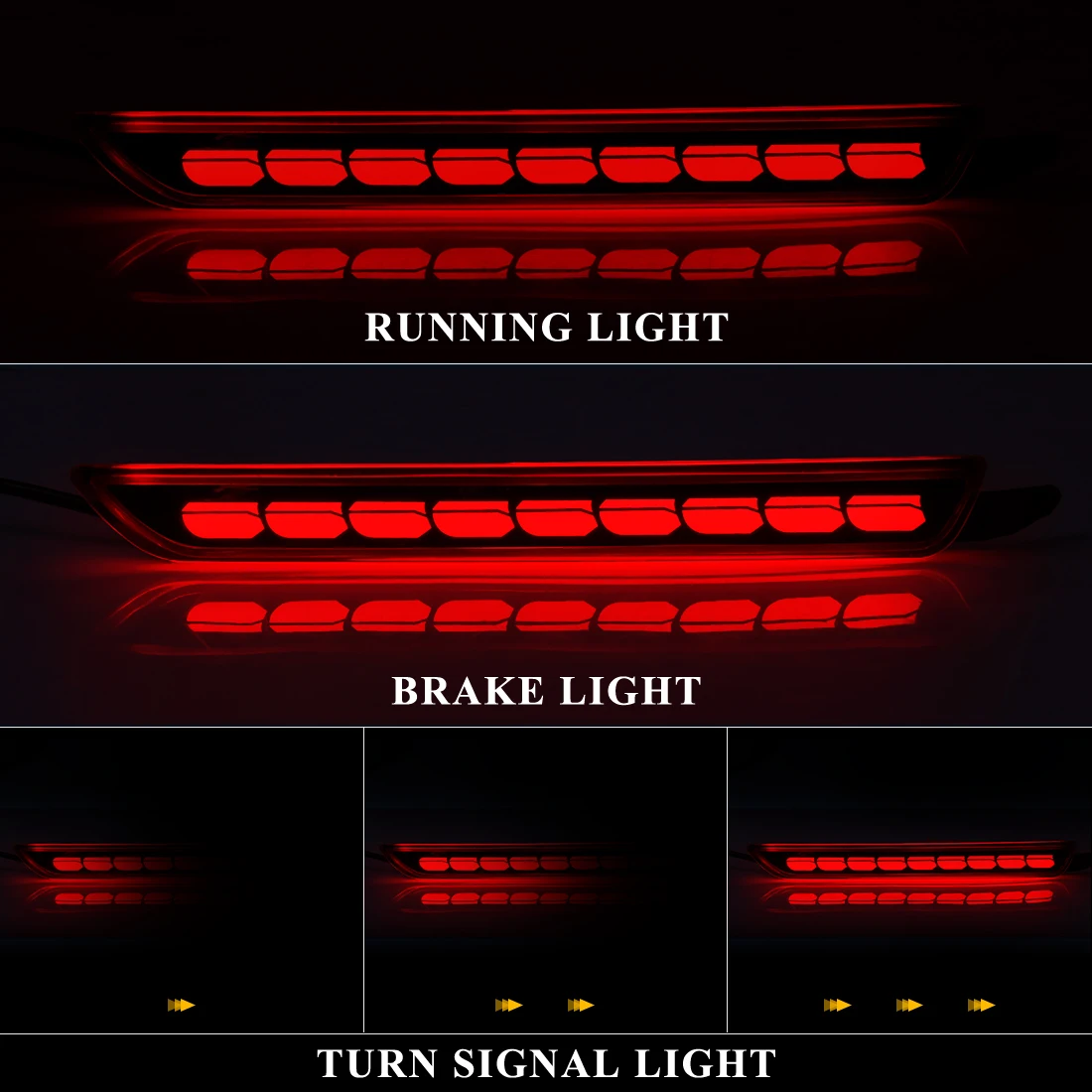 For Mazda CX30 CX50 CX-30 CX-50 2020 2021 2022 Car Rear Bumper Reflector Light Danamic Turn Signal Brake Warning Drving Lamp 12V