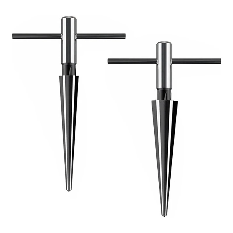 

2Pcs T Handle Taper Reamer ,6 Fluted Chamfer Reaming Guitar Bridge Pin Hole Handle Tapered Reamers Tool