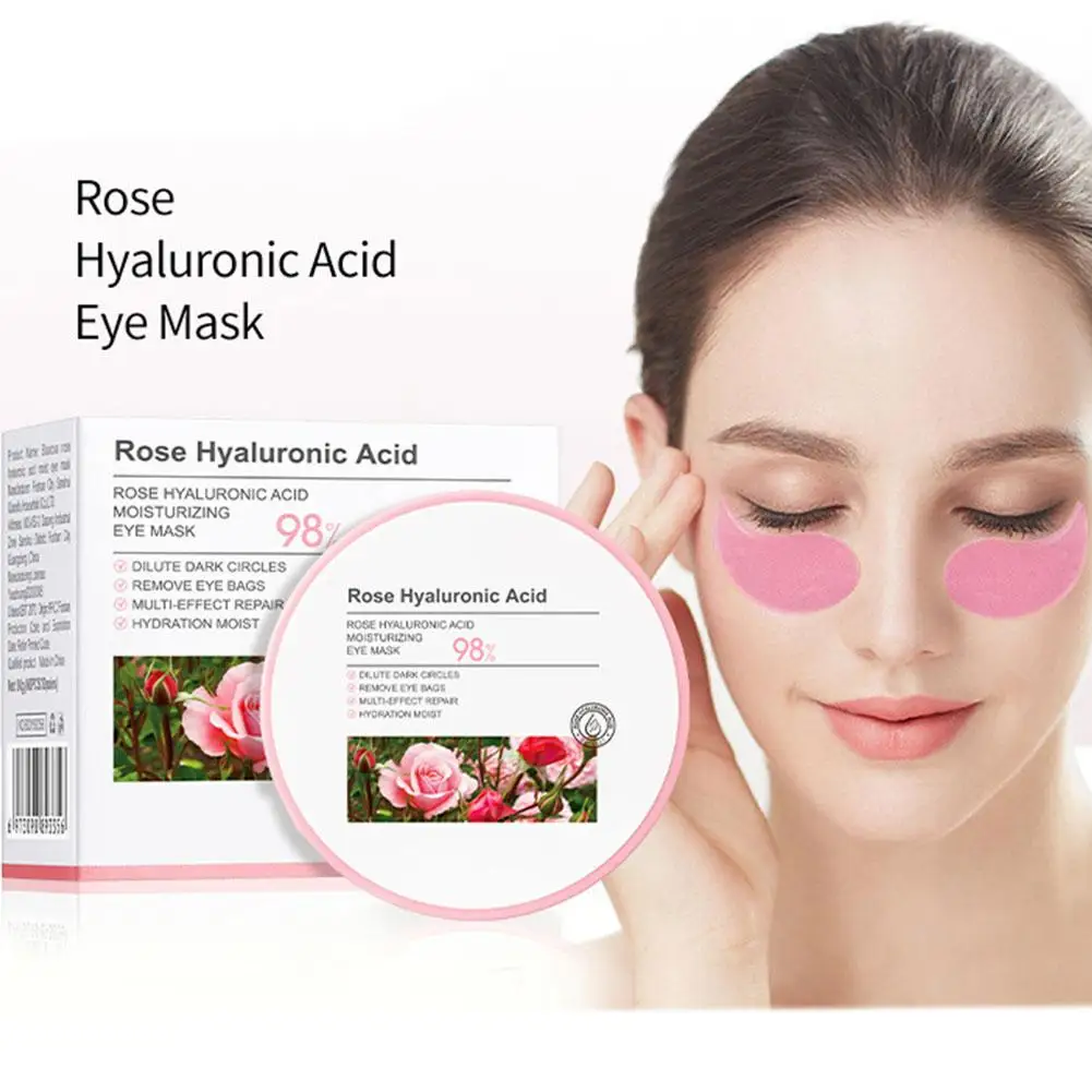 

Rose Hyaluronic Acid Hydrating Eye Mask Moisturizing Improve Patches Eyes Collagen Bag Eye Anti-aging Dry Black Care Remova Z9M5