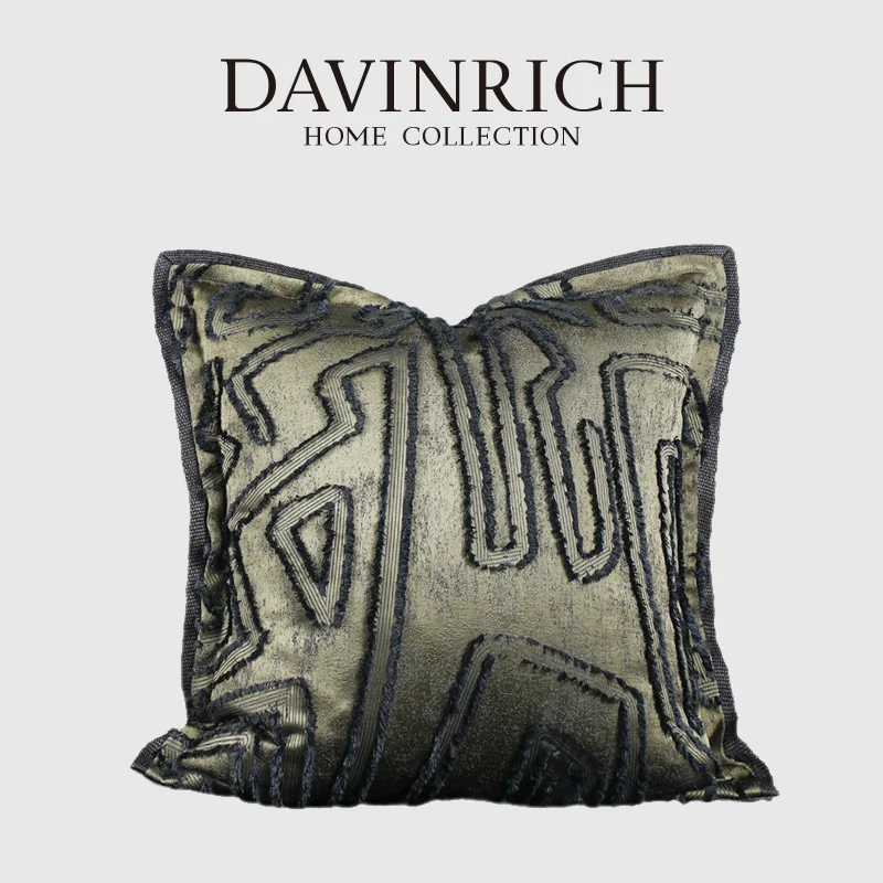 

Современная наволочка DAVINRICH с аппликацией в виде лабиринта, роскошная наволочка с геометрическим рисунком, диаметром 45x45 см, французский стиль жизни, домашний декор